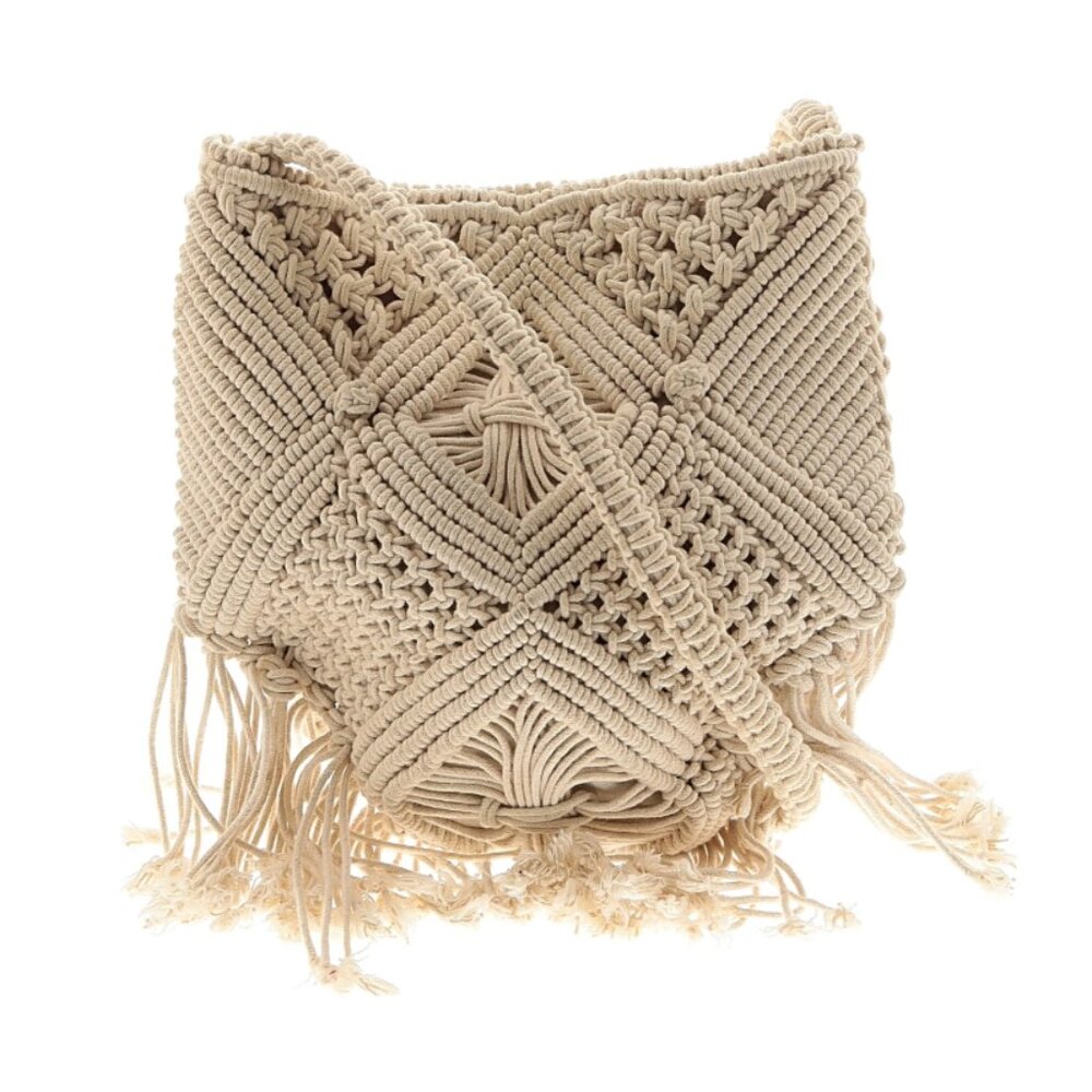 Lilla P Woven Crossbody Handbag Ivory
